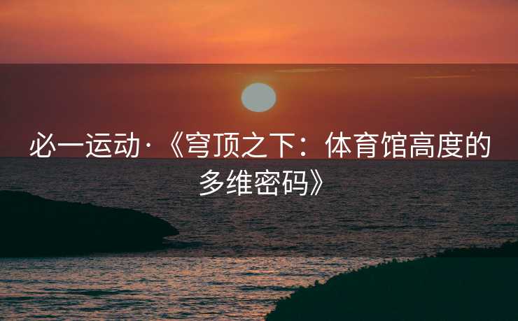 必一运动·《穹顶之下：体育馆高度的多维密码》
